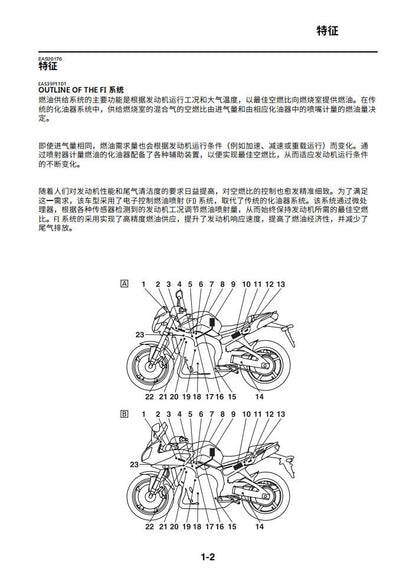 適用於雅马哈2011 FZ8维修手冊資料英文和简体中文全车线路图故障代码分析扭矩维修DIY工具