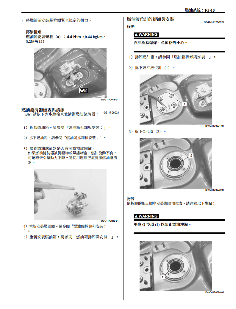 2005 bandit GSF1200維修手冊 PDF（英文＋繁體）｜全車拆解圖｜扭力規格｜原廠維修資料與 DIY 保養指南