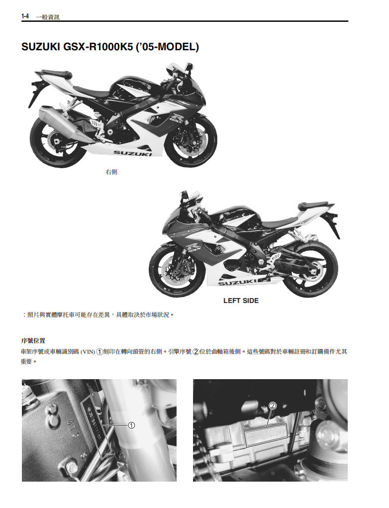 适用于 2005-2006 GSX-R1000 铃木大 R 维修手册参考资料（含英文原文与繁体译文，含扭矩、电路、故障码）