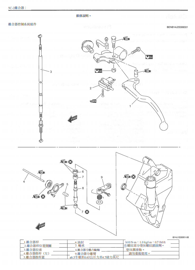 适用于 2010-2012 GSX-R600 铃木小 R 维修手册参考资料（含英文原文与繁体译文，含扭矩、电路、故障码）