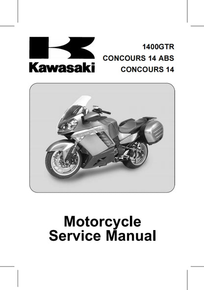 kawasaki CONCOURS 14 GTR1400 service manual  维修資料 英文和简体中文和繁体中文全车线路图故障代码分析扭矩维修DIY工具