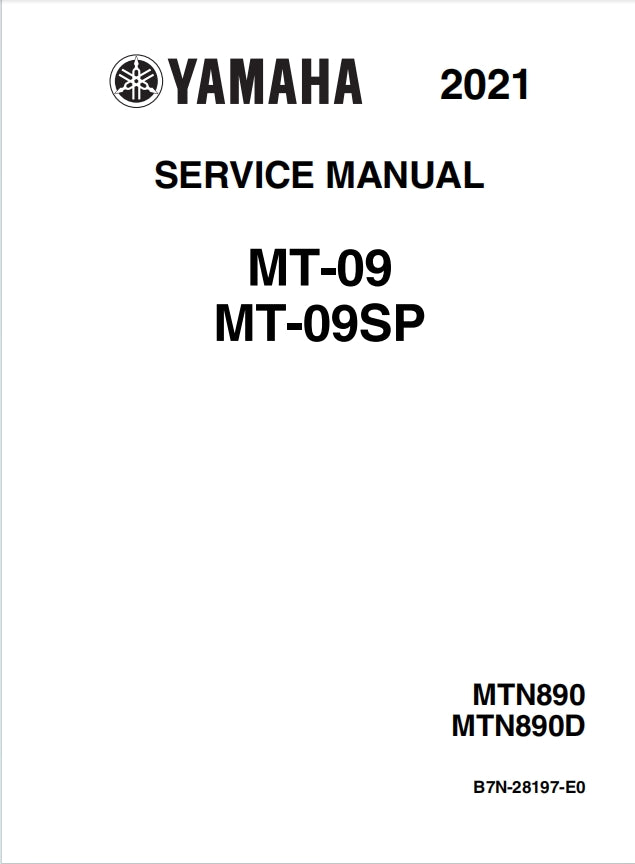 適用於Yamaha 2021 MT-09 MT-09SP MTN890 MTN890D Service Manual 维修資料 英文和简体中文全车线路图故障代码分析扭矩维修DIY工具
