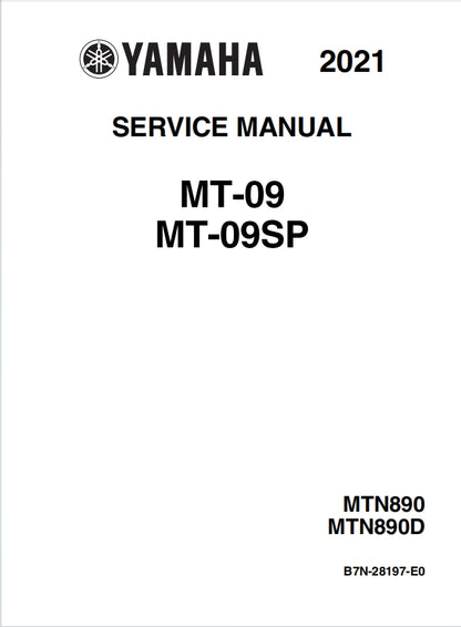 適用於Yamaha 2021 MT-09 MT-09SP MTN890 MTN890D Service Manual 维修資料 英文和简体中文全车线路图故障代码分析扭矩维修DIY工具
