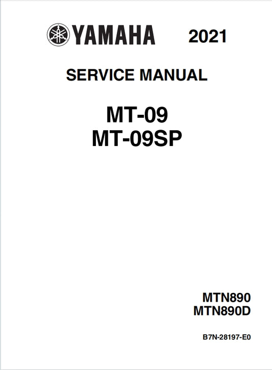 適用於Yamaha 2021 MT-09 MT-09SP MTN890 MTN890D Service Manual 维修資料 英文和简体中文全车线路图故障代码分析扭矩维修DIY工具