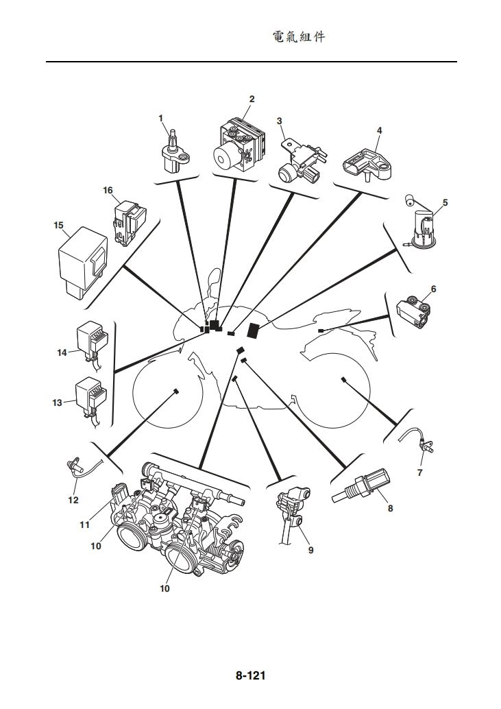 適用於2014年雅馬哈MT07維修參考資料（含英文原文與繁體譯文，含扭矩、電路、故障碼）