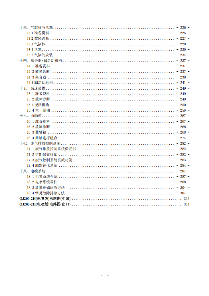 QJMOTO QJ200-2H维修手冊資料  全车线路图故障代码分析扭矩维修DIY工具