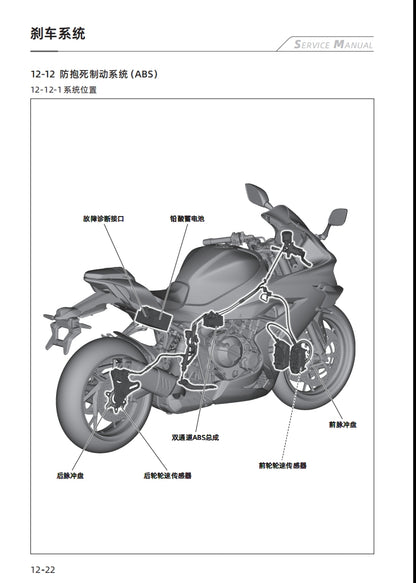 適用於2023 钱江 QJMOTO QJ800GS-G 赛800 维修資料简体中文全车线路图零件扭矩表摩托车DIY维修工具