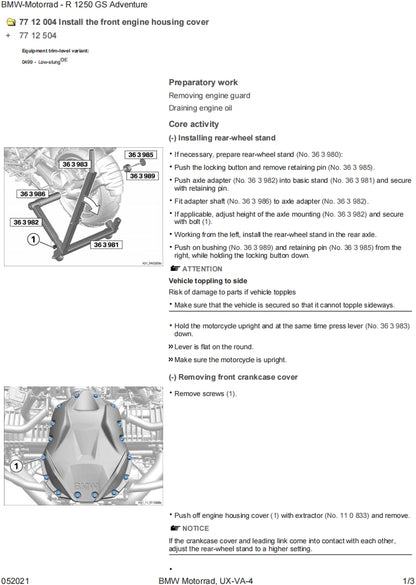 BMW R1250 GSAdventure K51 service manual