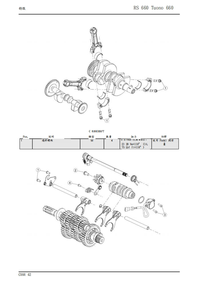 2021 Aprilia RS660維修參考資料（含英文原文與繁體譯文，含扭矩、電路、故障碼）