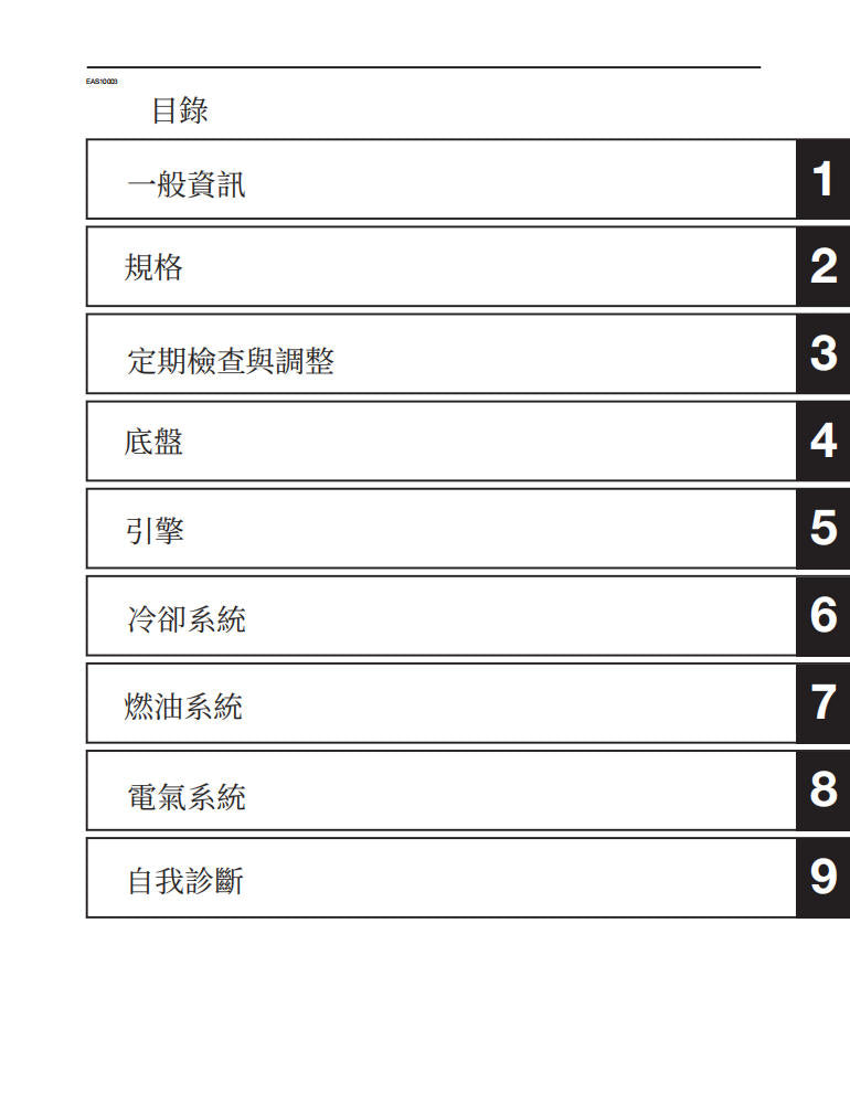 Yamaha 2025 Ténéré 700 T700維修手冊 PDF（英文＋繁體）｜全車線路圖｜故障碼解析｜扭力規格｜原廠維修資料與 DIY 保養指南