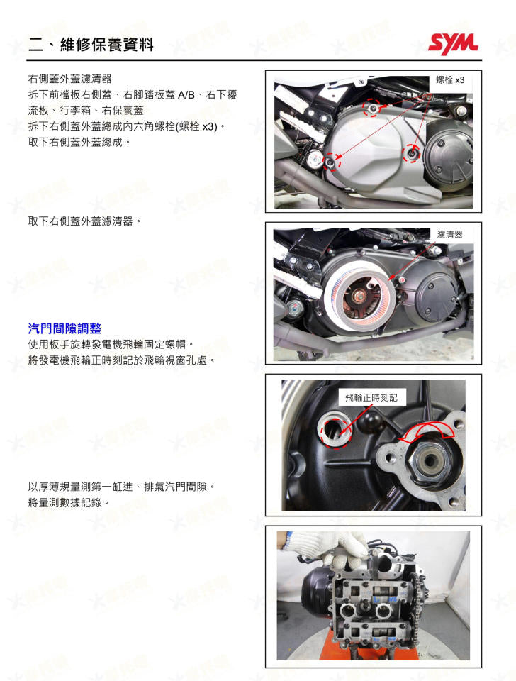 適用於三陽MAXSYM TL508  TL50W1維修參考資料