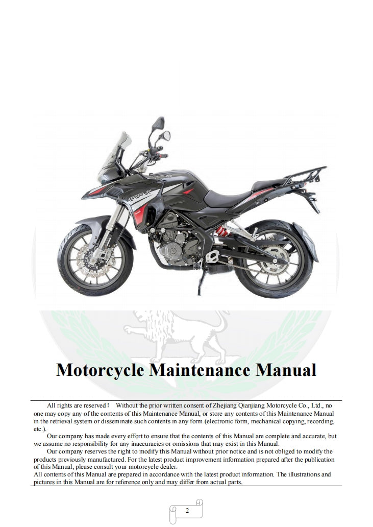 benelli TRK251 BJ250-18  service manual 贝纳利TRK251 维修手册简体中文和英文全车线路图故障代码分析扭矩维修DIY工具