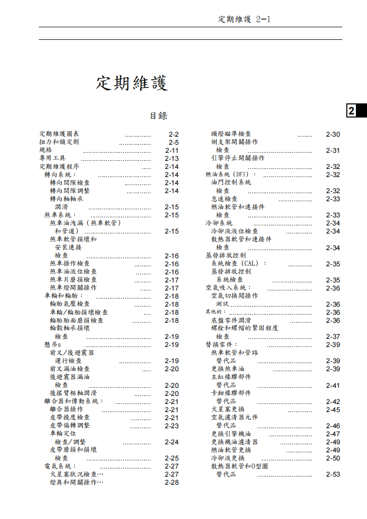 2004川崎 VN2000維修手冊 PDF（英文＋繁體）｜全車拆解圖｜扭力規格｜原廠維修資料與 DIY 保養指南