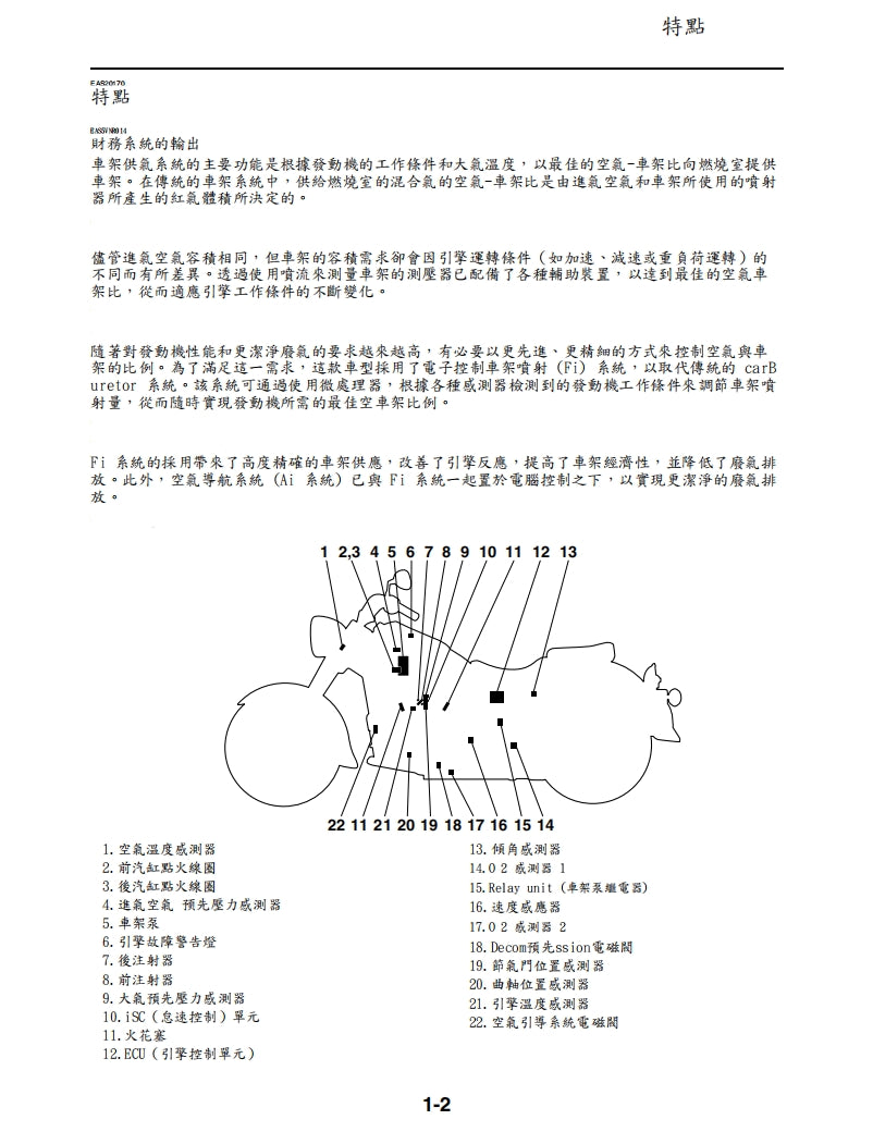 雅馬哈2008年VX1700維修參考資料（含英文原文與繁體譯文，含扭矩、電路、故障碼）