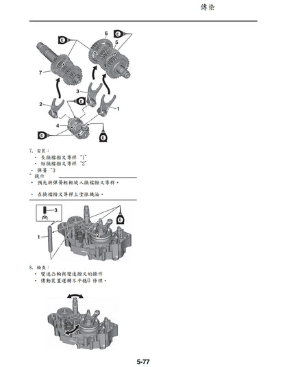 適用於2021年雅馬哈YZ250FX維修參考資料（含英文原文與繁體譯文，含扭矩、電路、故障碼）