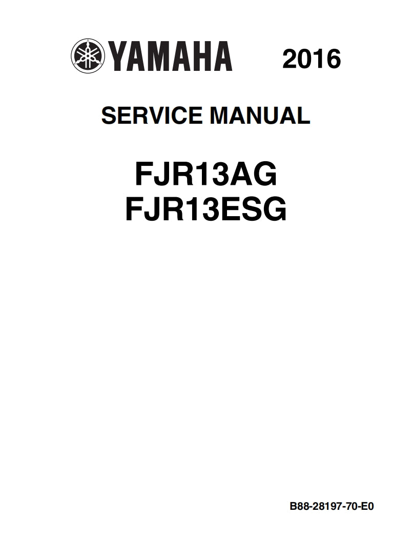 適用於Yamaha 2016 FJR1300AG ESG service manual 维修資料 英文和简体中文全车线路图故障代码分析扭矩维修DIY工具