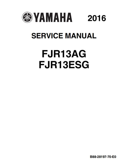 適用於Yamaha 2016 FJR1300AG ESG service manual 维修資料 英文和简体中文全车线路图故障代码分析扭矩维修DIY工具