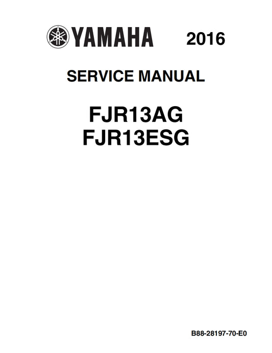 適用於Yamaha 2016 FJR1300AG ESG service manual 维修資料 英文和简体中文全车线路图故障代码分析扭矩维修DIY工具