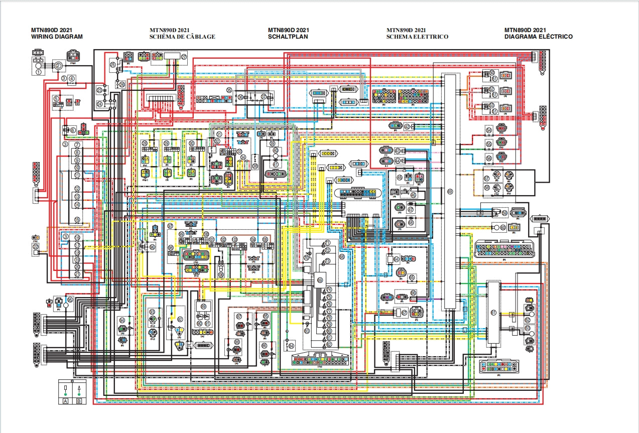 適用於Yamaha 2021 MT-09 MT-09SP MTN890 MTN890D Service Manual 维修資料 英文和简体中文全车线路图故障代码分析扭矩维修DIY工具