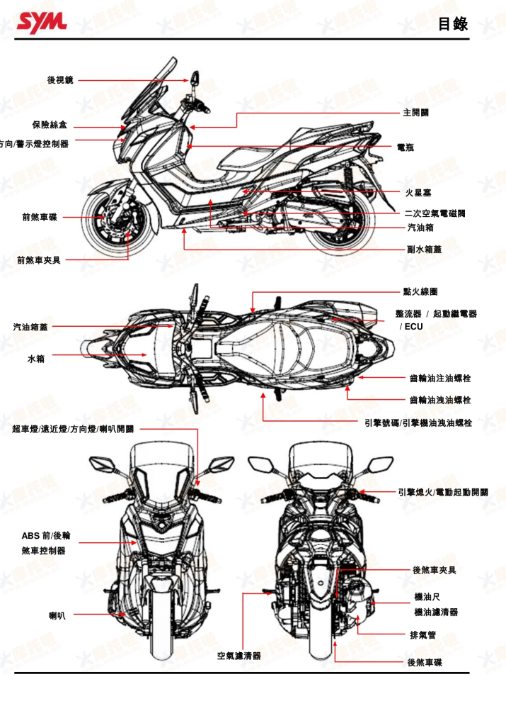 SYM三陽Z300 JoymaxZ300維修手冊參考資料