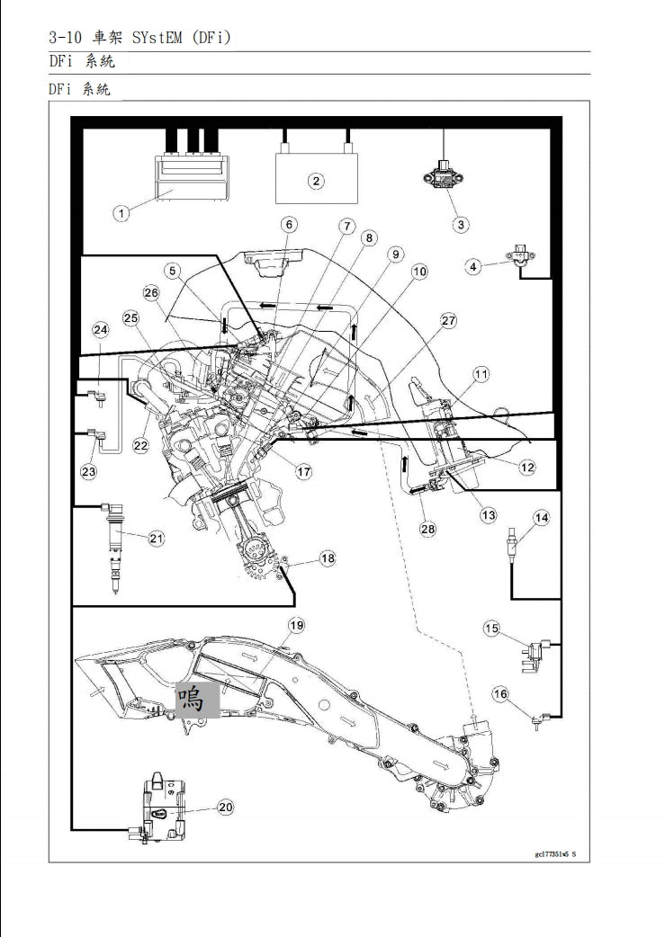 2020年川崎ZH2維修參考資料（含英文原文與繁體譯文，含扭矩、電路、故障碼）