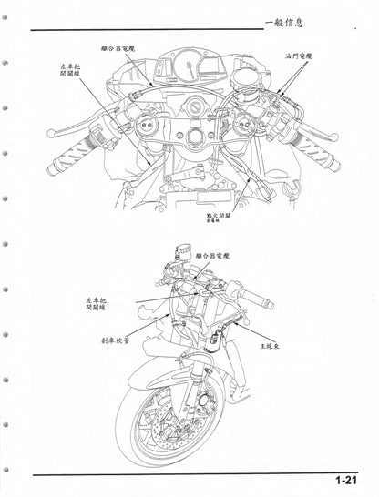 適用於本田 2013-2015年 F5 CBR600RR維修參考資料（含英文原文與繁體譯文，含扭矩、電路、故障碼）