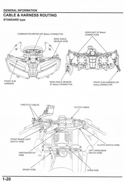 Honda 2013-2015 F5 CBR600RR Service Manual Vehicle parts disassembly diagram fault code query vehicle torque data and circuit diagram