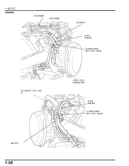 2021-2023年本田CBR650R CB650R維修參考資料（含英文原文與繁體譯文，含扭矩、電路、故障碼）