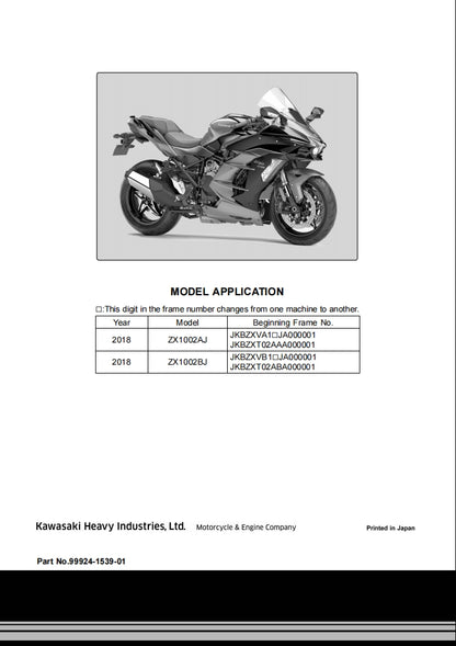 適用於2018 kawasaki h2sx service manual Vehicle parts disassembly diagram fault code query vehicle torque data and circuit diagram