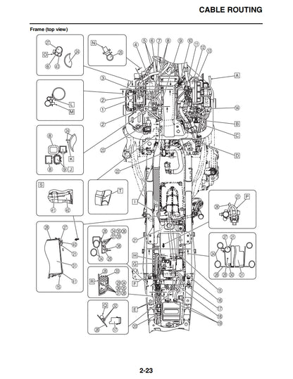 yamaha 2021-2022 MT07 Service Manual Vehicle parts disassembly diagram fault code query vehicle torque data and circuit diagram