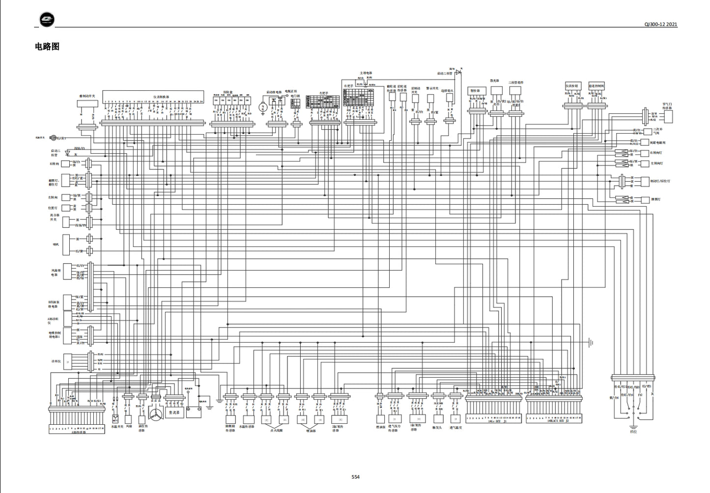 適用於2021 钱江 闪300 QJMOTO QJ300-12维修資料简体中文全车线路图零件扭矩表摩托车DIY维修工具