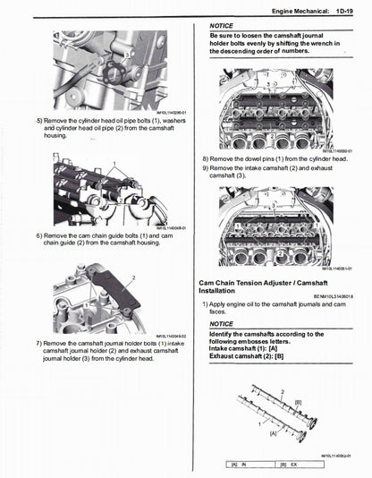 適用於Suzuki 2022 GSX1300R Service Manual Vehicle parts disassembly diagram fault code query vehicle torque data and circuit diagram