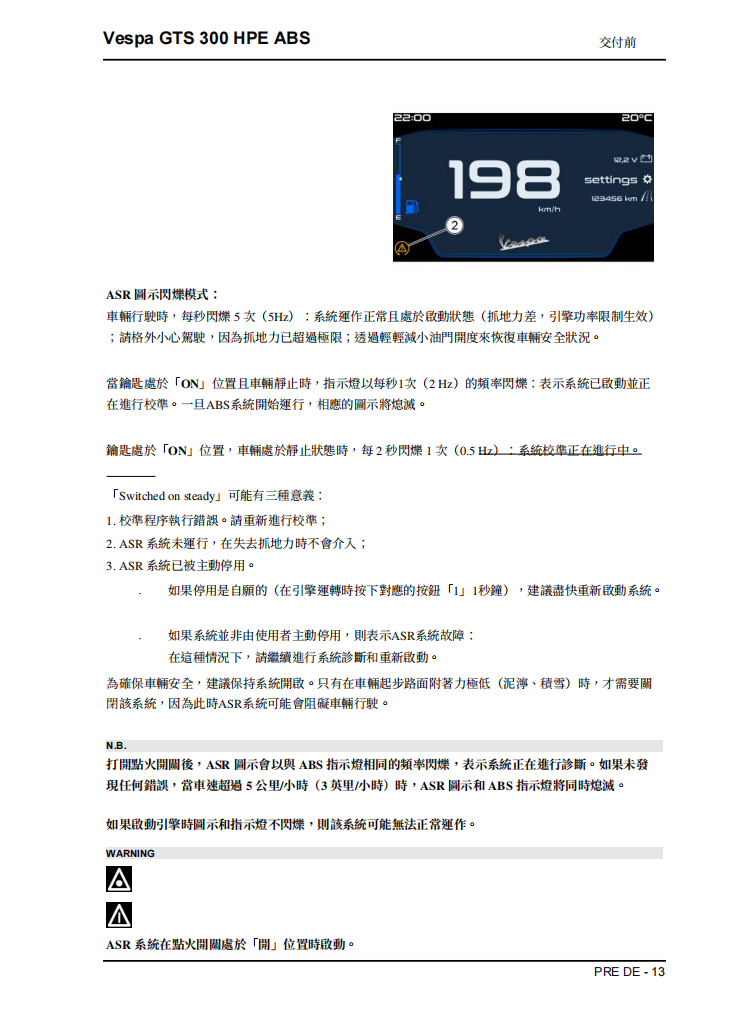 2020 VESPA GTS300 維修手冊 PDF（英文＋繁體）｜全車拆解圖｜扭力規格｜原廠維修資料與 DIY 保養指南