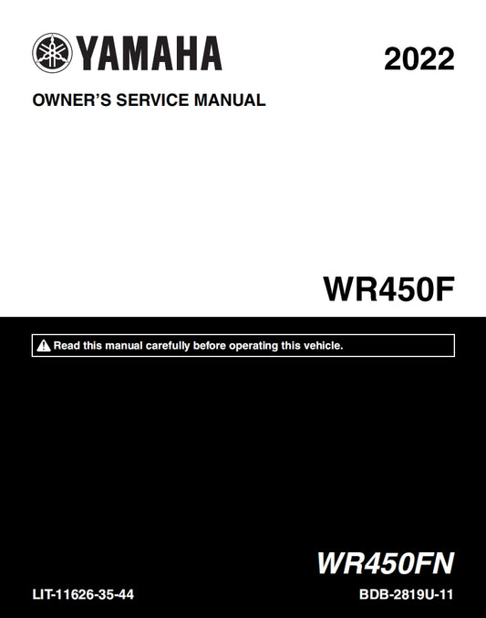適用於2022 Yamaha WR450F service manual Vehicle parts disassembly diagram fault code query vehicle torque data and circuit diagram
