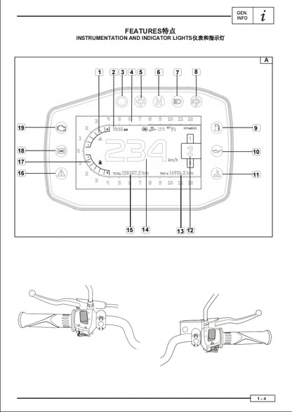 適用於2020 benelli 贝纳利 幼狮800 Leoncino 800 service manual 维修資料全车线路图故障代码分析扭矩维修DIY工具