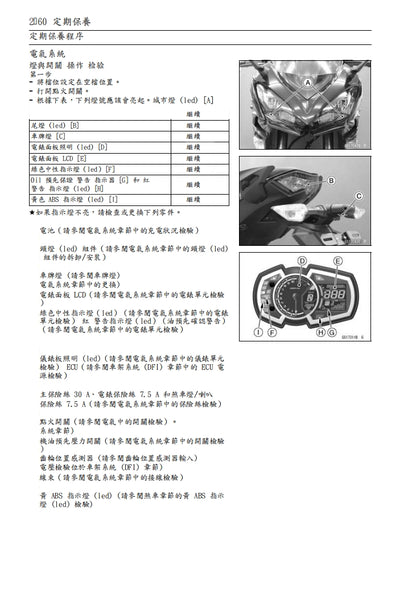 2017-2018川崎ninja1000 z1000sx維修參考資料（含英文原文與繁體譯文，含扭矩、電路、故障碼）