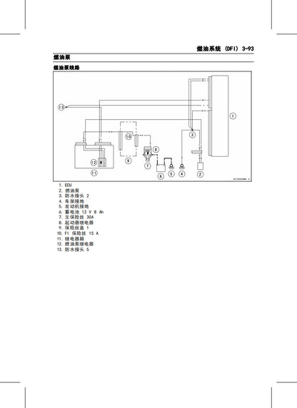 適用於2013川崎z250維修參考資料（含英文原文與繁體譯文，含扭矩、電路、故障碼）