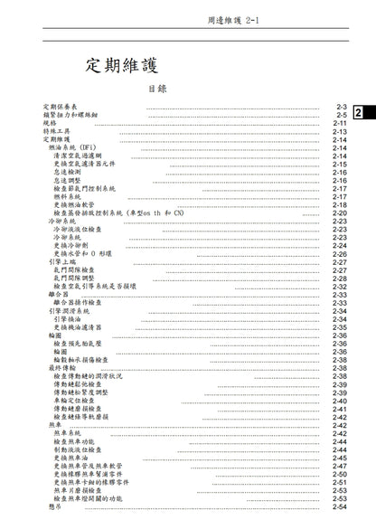 2014-2016川崎z250sl維修參考資料（含英文原文與繁體譯文，含扭矩、電路、故障碼）
