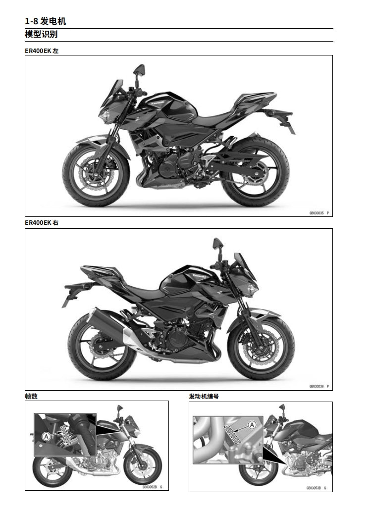 適用於2019 川崎z400維修參考資料（含英文原文與繁體譯文，含扭矩、電路、故障碼）