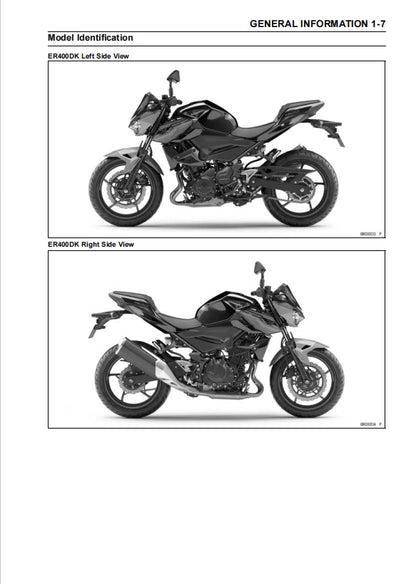 2019 kawasaki z400 Service Manual Vehicle parts disassembly diagram fault code query vehicle torque data and circuit diagram