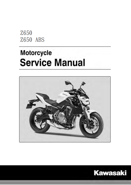2016 川崎Z650維修手冊 PDF（英文＋繁體）｜全車拆解圖｜扭力規格｜原廠維修資料與 DIY 保養指南