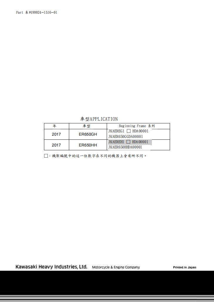 2016 川崎Z650維修手冊 PDF（英文＋繁體）｜全車拆解圖｜扭力規格｜原廠維修資料與 DIY 保養指南