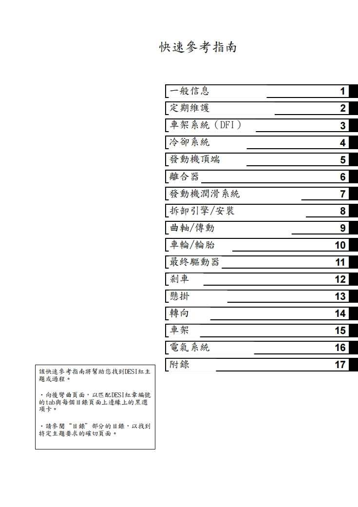 適用於2013年川崎z800維修參考資料（含英文原文與繁體譯文，含扭矩、電路、故障碼）