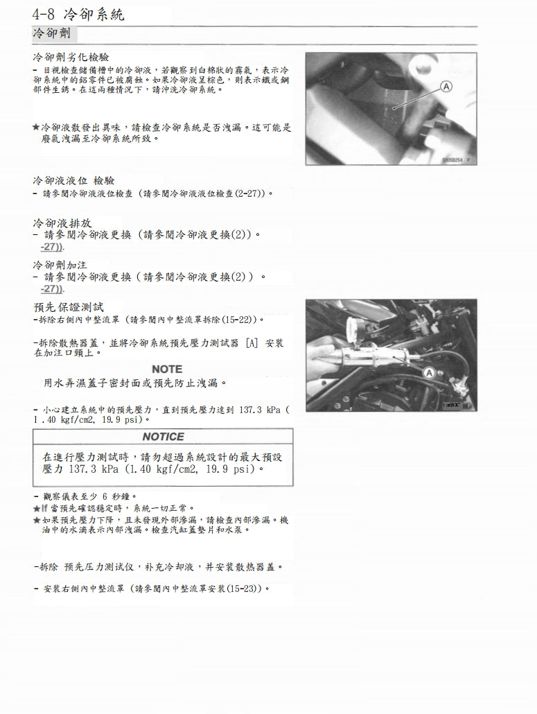 適用於2020-2022年川崎z900維修參考資料（含英文原文與繁體譯文，含扭矩、電路、故障碼）