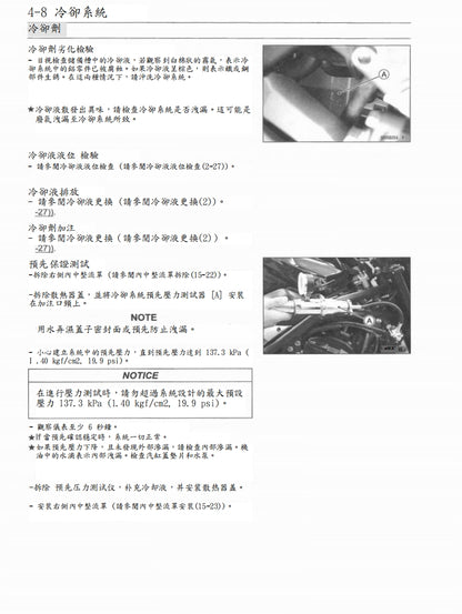 適用於2020-2022年川崎z900維修參考資料（含英文原文與繁體譯文，含扭矩、電路、故障碼）