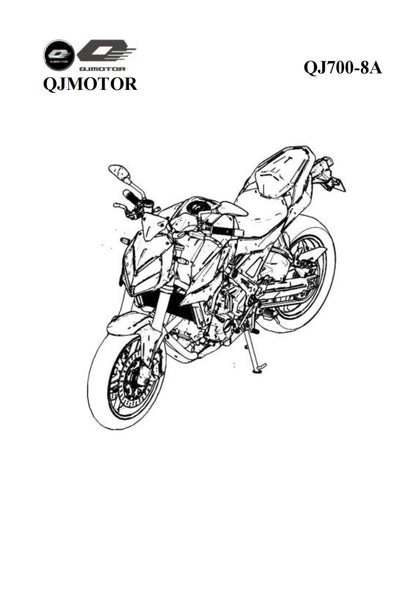 適用於2022 QJMOTO 钱江 QJ700-8A 追700 维修資料简体中文全车线路图零件扭矩表摩托车DIY维修工具