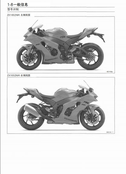 適用於Kawasaki 2021 Ninja ZX-10R Service Manual 维修資料 英文和简体中文全车线路图故障代码分析扭矩维修DIY工具