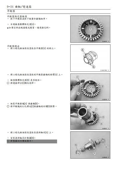適用於川崎2016-2019年ZX-10R維修參考資料（含英文原文與繁體譯文，含扭矩、電路、故障碼）