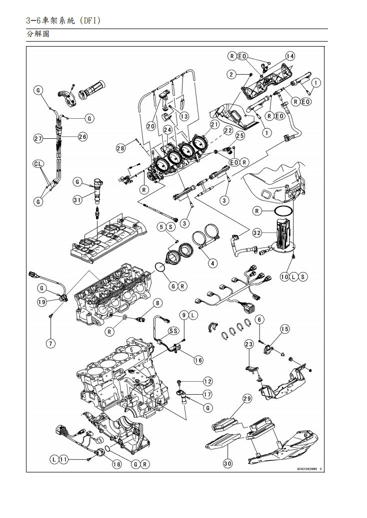 川崎2008-2009年ZX-10R維修參考資料（含英文原文與繁體譯文，含扭矩、電路、故障碼）